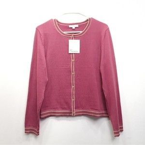 89th Madison Wineberry Porci Mushroom Front Button Cardigan Womens Size L